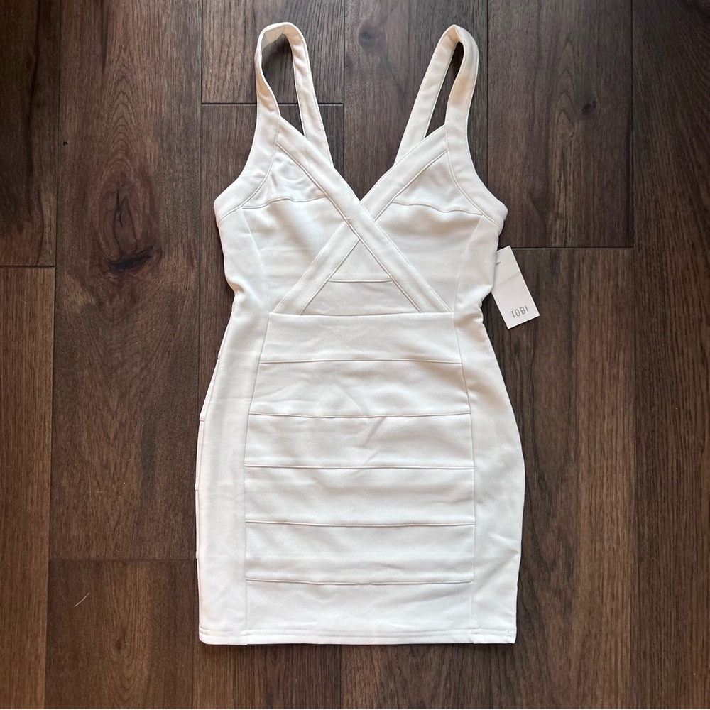 Tobi White Mini Bandage Dress New With Tags